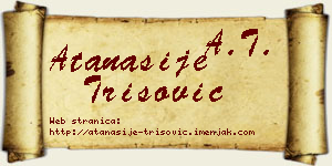Atanasije Trišović vizit kartica